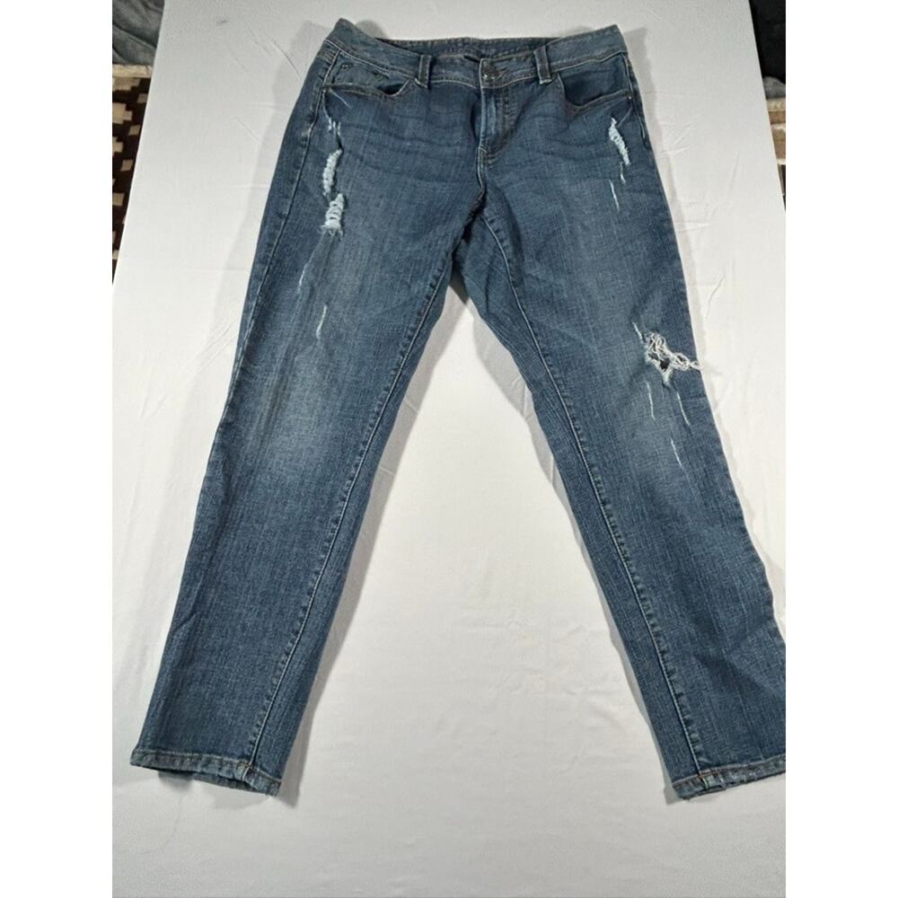 Lane Bryant Skinny Jeans Womens 16 Blue Denim Cotton Blend Mid Rise